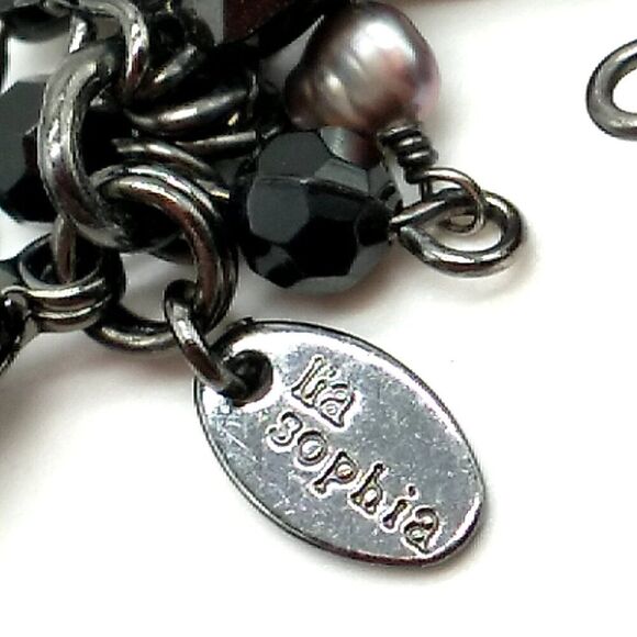 Lia Sophia KATIE Necklace Layered Multi-Strand Beaded On Chain Retired - Picture 6 of 10